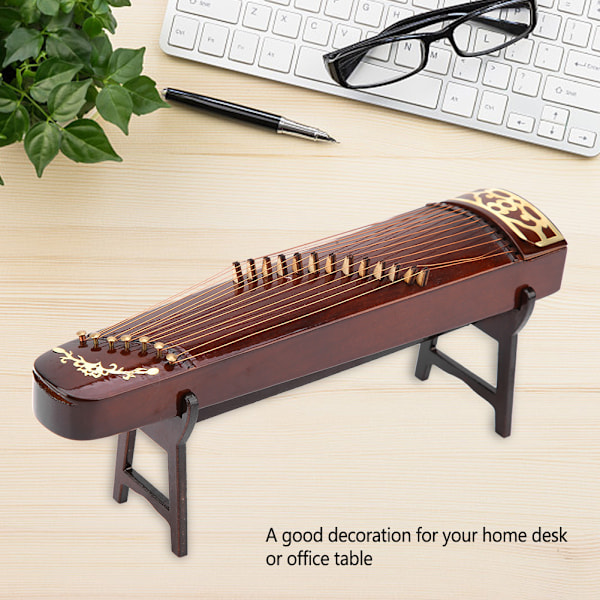 Miniatyr Træ Musikinstrument Model Display Mini Ornament Håndværk Hjemindretning