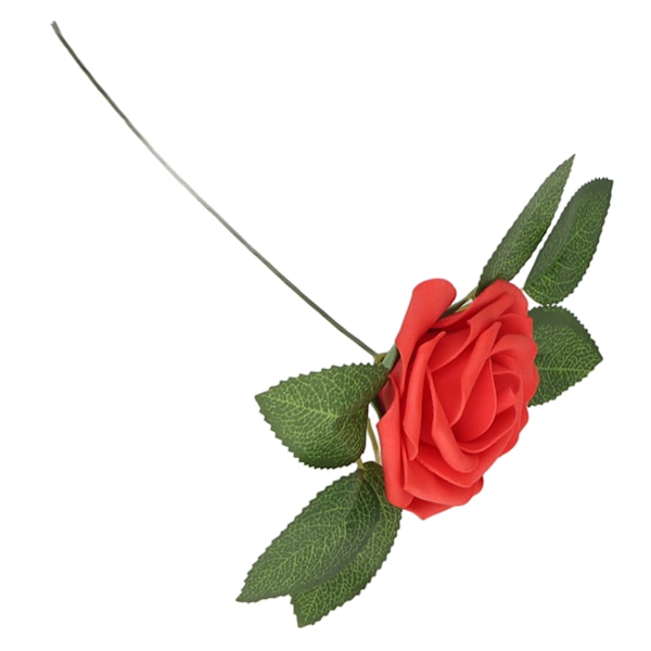 25 stk kunstige blomster ægte rose 3 tommer diameter 7 tommer stilk Bløde falske roser til fest bryllupsdekoration Rød