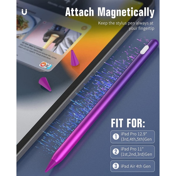 Tablet Stylus til 2022 iPad 10/9/8/7/6th Generation, Purple Gradient -
