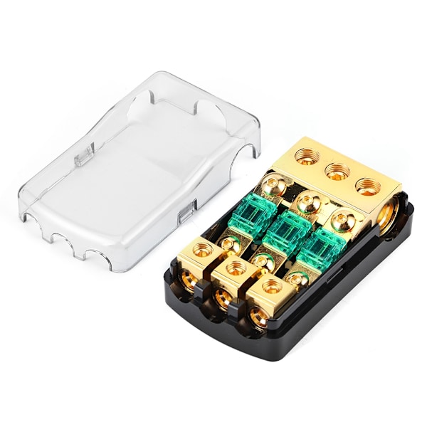 0/2/4 meter inn til 4/8/10 meter ut 60A 3-veis mini ANL sikringsholder distribusjonsblokk for bilstereo