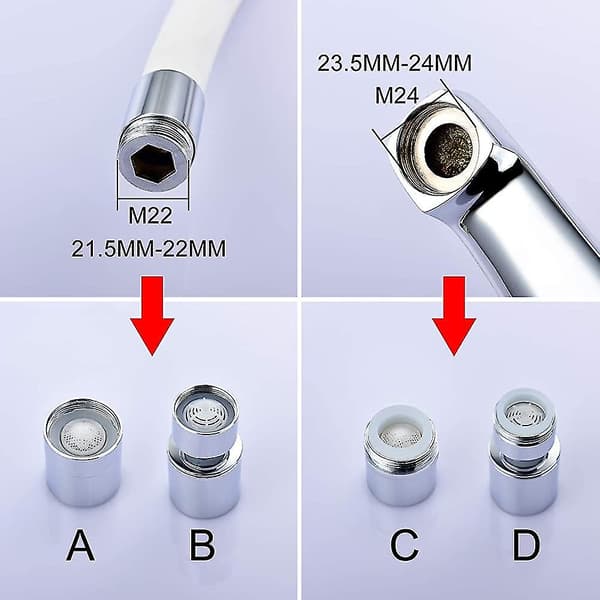 360 Drejelig Vandhane Luftblander Dobbeltfunktion Køkkenhane Luftblander 22mm Hun