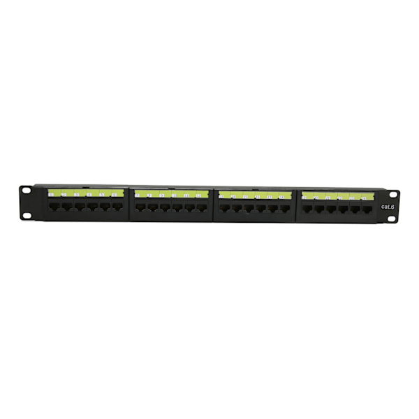 CAT6 24-ports nettverkslapppanel støtter 10G Ethernet RJ45 nettverkslapppanel for 19-tommers standardskap