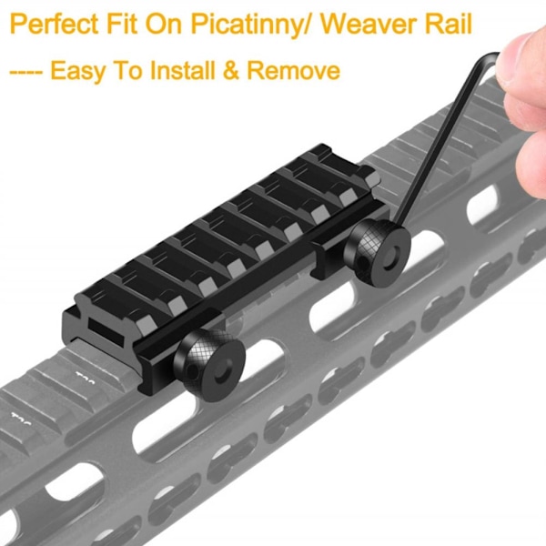 20 mm Picatinny Riser Mount 85 mm Long Rail Cantilever Mount 0,5" Riser med 8 platser för optiska sikten och kikarsikter