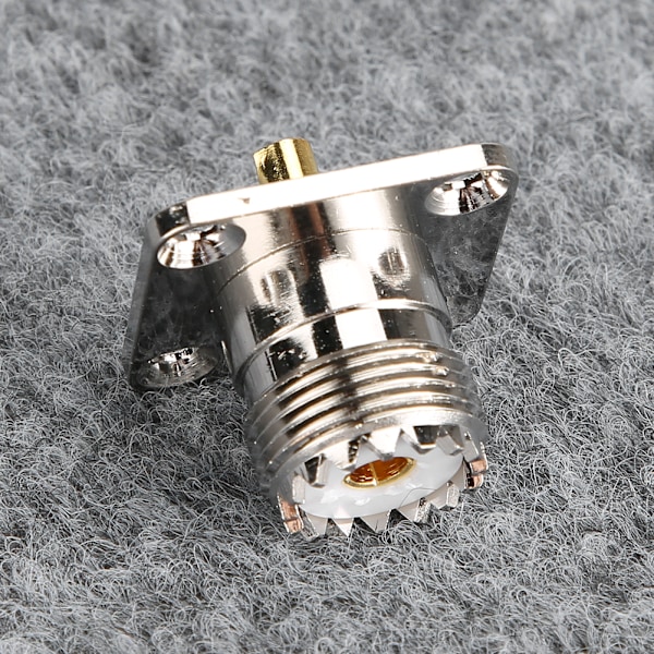 2 UHF hunn SO239 Messing 4-hulls 50 ohm adapterkontakt Adapter konverter