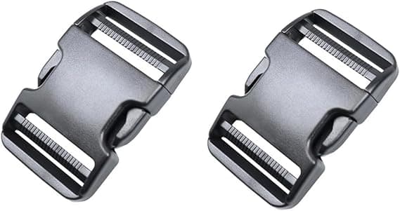 50 mm Heavy Duty Plastic Quick Release Buckles, Buckles, Clasps, Backpack Buckles, Replaceable, Double-Sided, Adjustable, No Sewing, 2 Sets