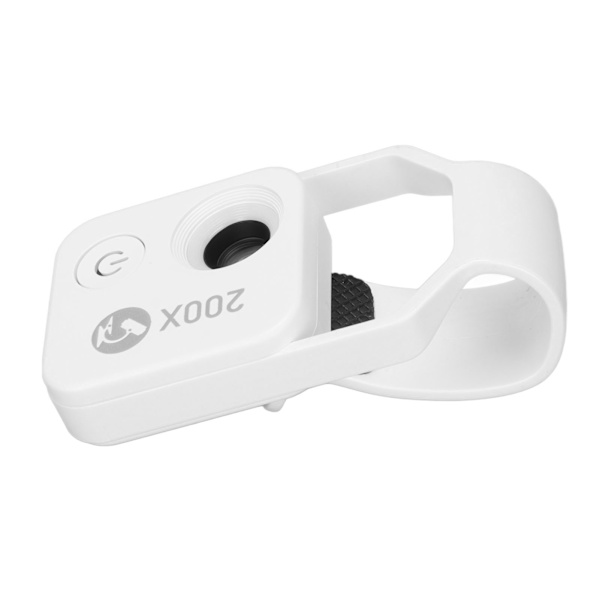 200X Zoom Telefon Mini Lomme Mikroskop med CPL-linse LED-lys Mobiltelefon Ekstern Linse Bærbar Telefonmikroskop Kamera Hvid