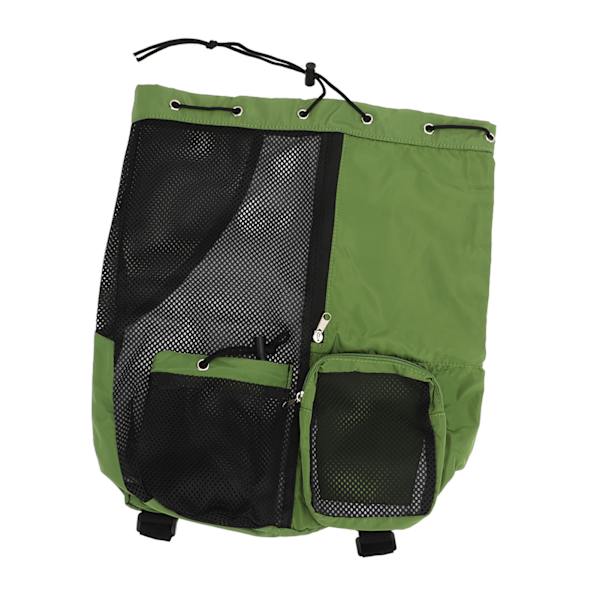 Mesh Strand Rygsæk Justerbar skulderrem Let og åndbar Mesh og PVC Swim Mesh Rygsæk til Gym Grøn