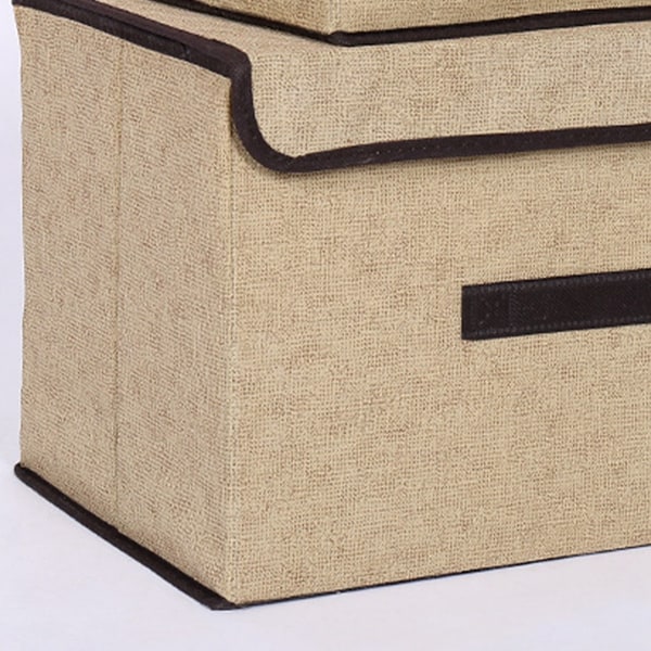 4 stk Non Woven Opbevaringsbokspose Støvbestandig sammenklappelig to store og to små til husholdningsbrug Beige