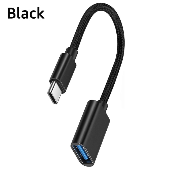 Otg Type C -kaapelisovitin USB -C-sovitinliitin Xiaomi Samsung S20 Huawei Otg-datakaapelin muunnin Macbook Pro Black