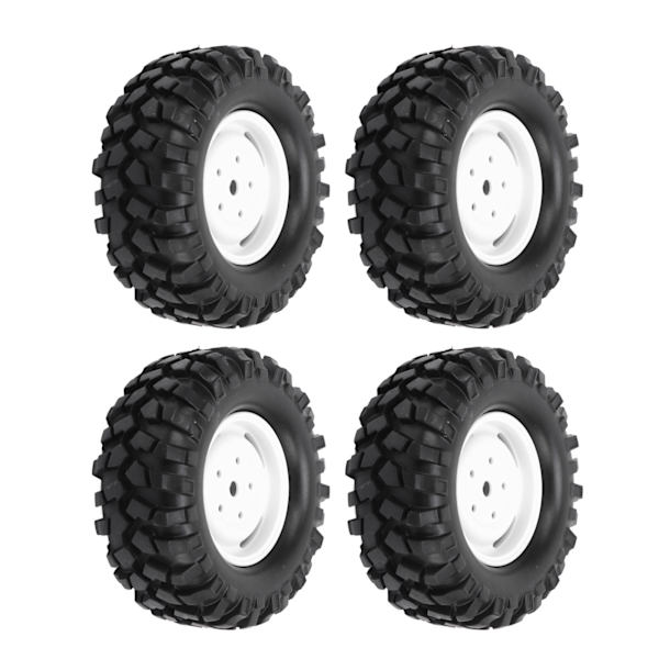 4 ST RC Hjul Däck Gummidäck Ersättning för Klätterfordon Terrängbil 96MM Diameter Vit