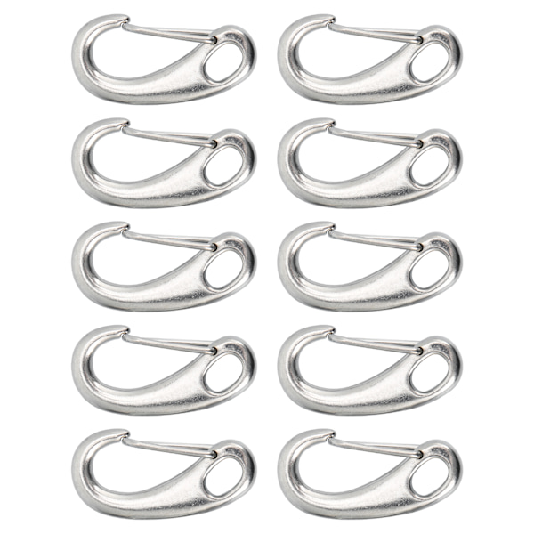 10 kpl 50 mm Heavy Duty Snap Rope Krok Ruostumaton Teräs Jousi Snap Krok Clip Merikvaliteetti Karabiini