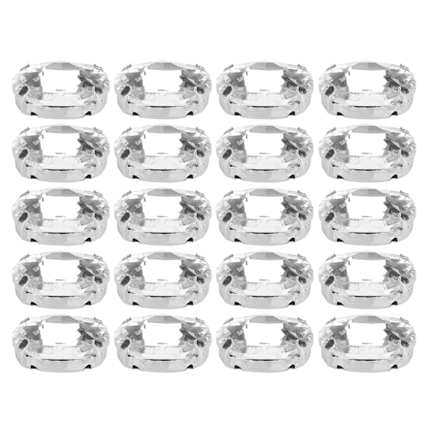 20 kpl Kynsistrassit Kiiltävät DIY Käsinommeltavat Kengänkoristeet Vaatetustarvikkeet (18 x 13 mm soikea muoto)