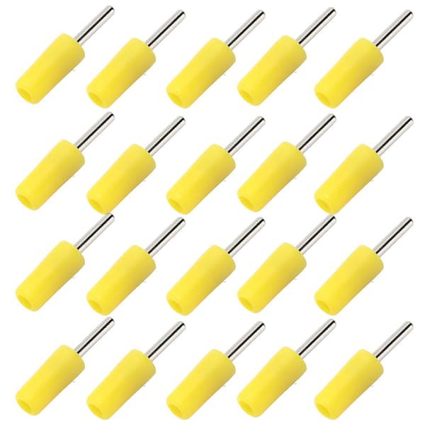 20 stk. stift bananplugg 2 mm nikkelbelagt messing hann vanntett kontakt tilbehørssett gul