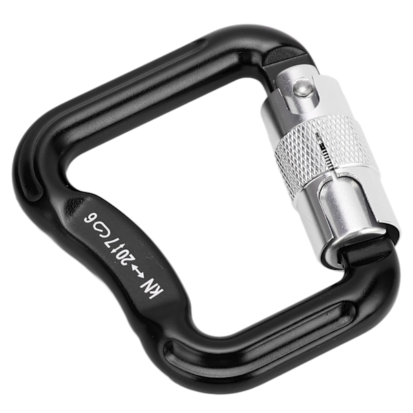 20KN Automatisk Låsande Klätterkarbiner Twist Lock Lättviktskarbiner för Klättring Bergsklättring D-formad Svart
