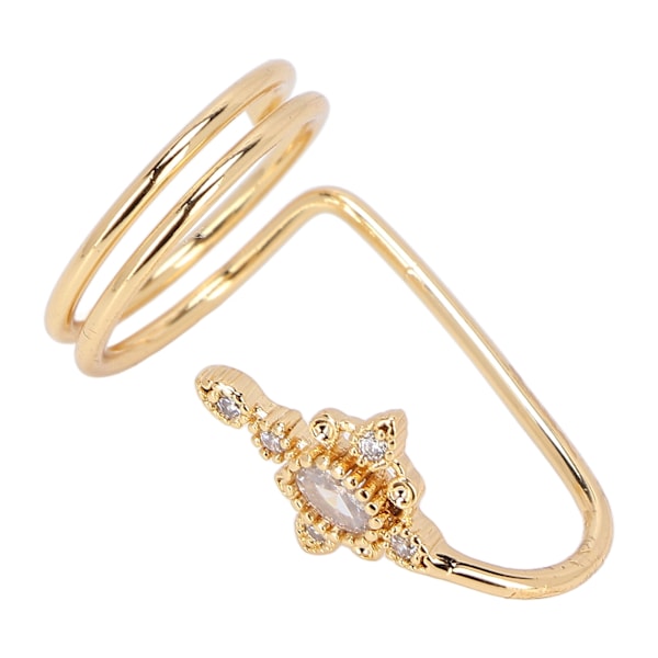 Kvinders Fingernegl Ring Elektroplettering Kobber Mode Fingernegl Ringe Neglekunst Tilbehør Guld