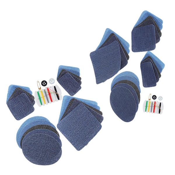Denim skuren bit stryka på jeans Reparation Patch Armbåge Knä Kläder Patch Sytillbehör
