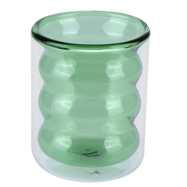 200 ml kaksinkertainen lasimuki lämmönkestävä 3D-spiraalikulho toimistoon, kotiin ja kouluun (vihreä)