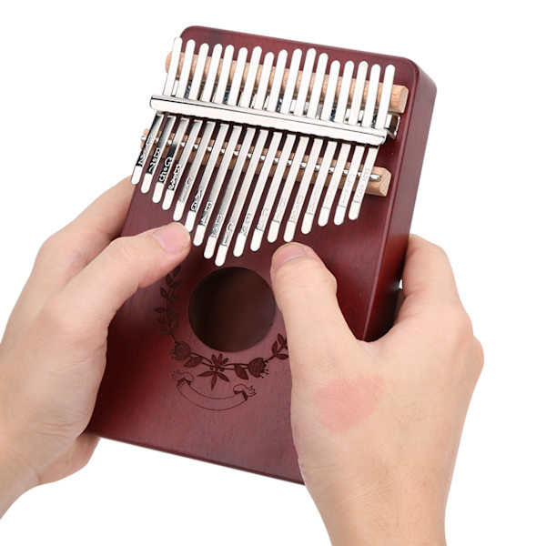 Kalimba tumpiano mahogni lille bærbar 17-tangent til begyndermusikinstrumenter LTK17S(kaffe)