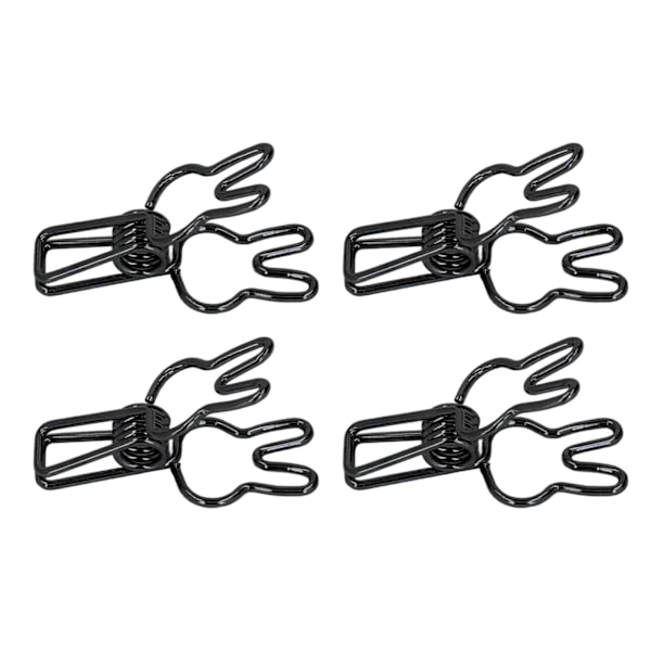 100 stk. Kanin Binder Clips Udhulet Sød Stærk Klemning Holdbar Metal Små Papirclips til Dokumenter Tøj Papir Sort