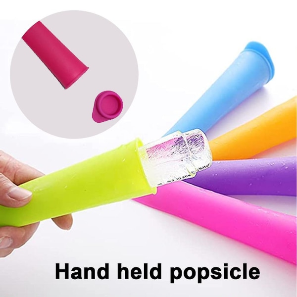 8-pak silikone Popsicle Forme Ice Pop Form med låg til baby, gør-det-selv ispinde/yoghurtstave/gelé