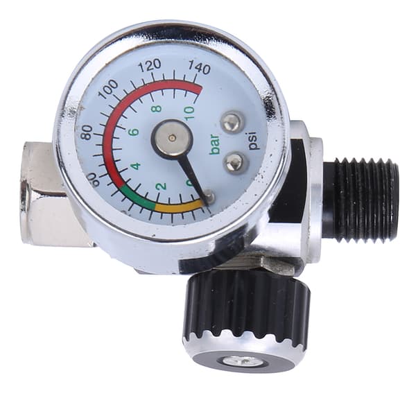 【NX】Lufttryksregulator 0-10bar/0-140psi Aluminiumlegeringsventil 1/4inBSPP Indgangs-udgangsstik Sølv