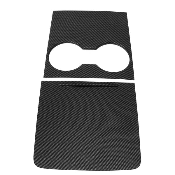 2 stk. Senterkonsoll Vannbegerpanel Dekselutskifting for Tesla Model 3 Y 2021‑2023 Karbonfiber Stil