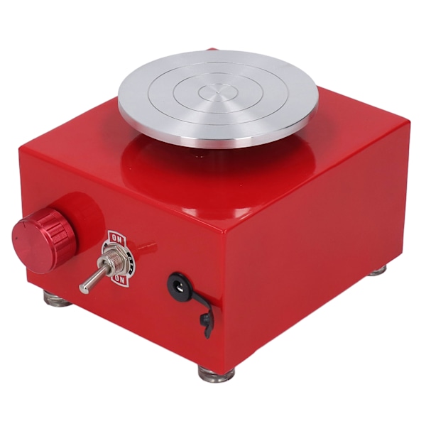 Mini-keramiikkapyörä lapsille, irrotettava vesiastia, kuusiokoloavain, 2000 RPM säädettävä nopeus, sähköinen keramiikkapyörä 100‑240V punainen EU-pistoke