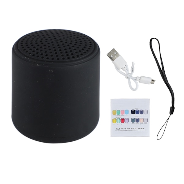 Mini Langaton Bluetooth-kaiutin Älykäs USB-Latautuva 400mah Vedenkestävä Kannettava Kaiutin Sisä- ja Ulkokäyttöön Musta
