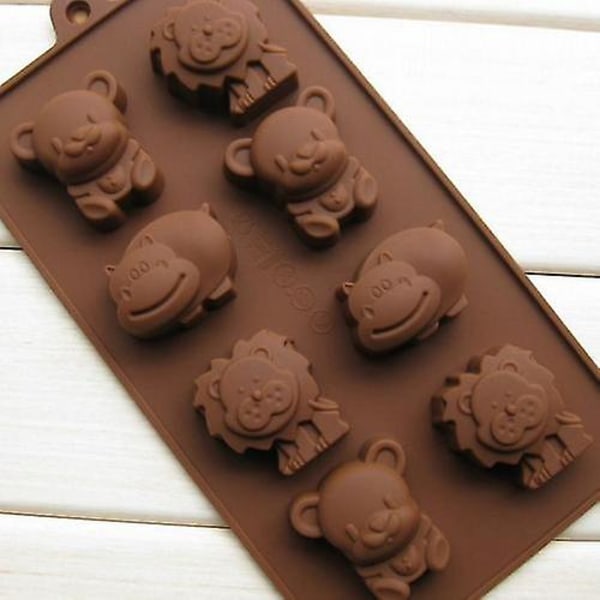 Sjokoladeform Silikon Løvebjørn Flodhest Søt dyr