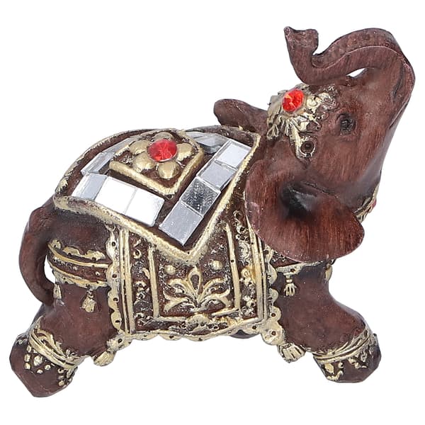 Elefantstatue Harpiks Skrivebordsfigur Pynt Hjem Stue Dekorasjon Gave Rød S 7x3,5x7cm