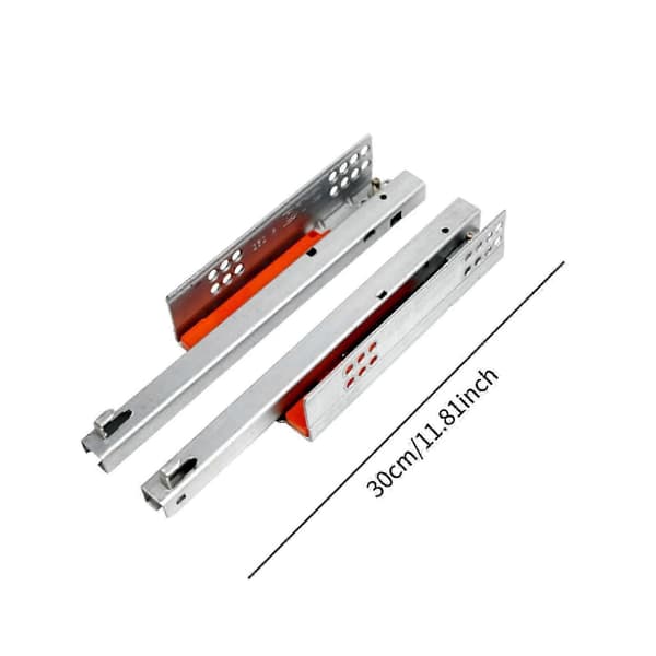 Soft-closing Undermount Drawer Slides Compatible with Cabinets - Metal Hardware with Minimalist Design Length 30cm