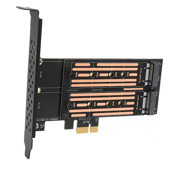 M.2 SATA SSD NGFF til PCIE-adapter Opptil 6 Gbps NCQ MSI-støttet Plug and Play Dobbel M.2 PCIE-adapter for stasjonær PC