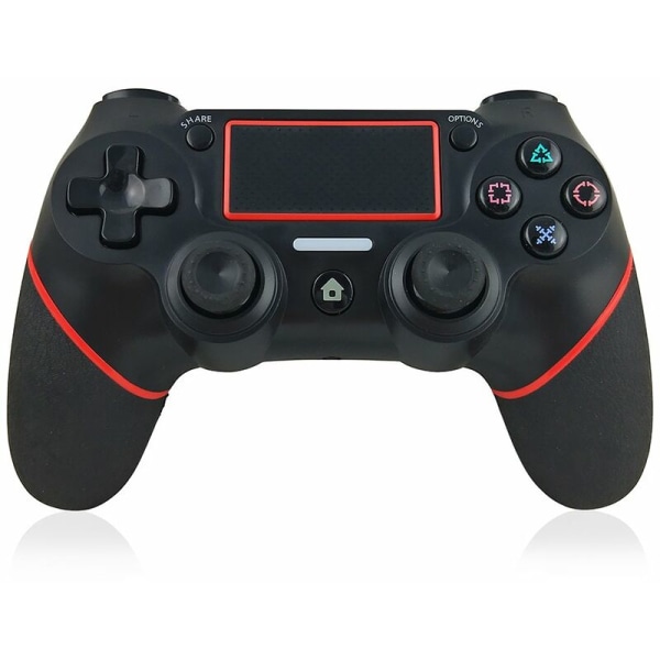 PS4-laminerad trådlös Bluetooth spelkontroll Laminerad PS4-spelplatta med pekplatta, 6-axlig vibrationssomatosensorisk funktion, svart och röd