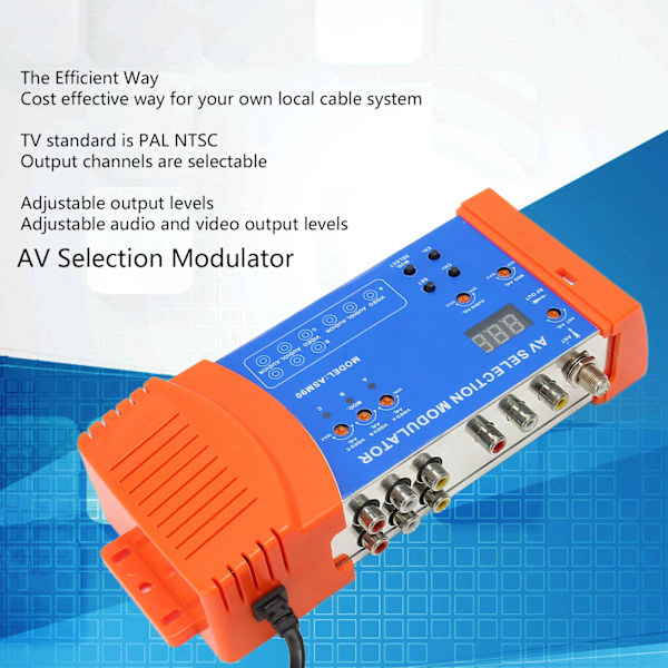 AV-valintamodulaattori Professional PAL NTSC -standardi VHF UHF RF -modulaattori kotitelevisiolle 100–240 V EU-pistoke