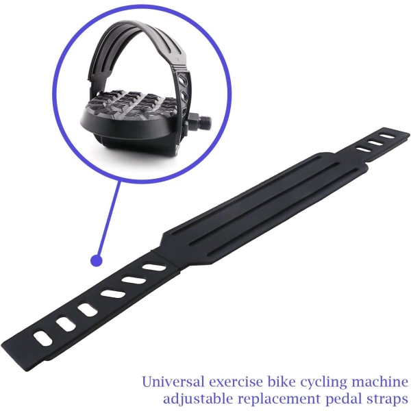12 x 1-4/5" justerbar fast sykkelpedalstropp for hjemme, treningsstudio, aerobic trening - svart (1 x / 2 par)