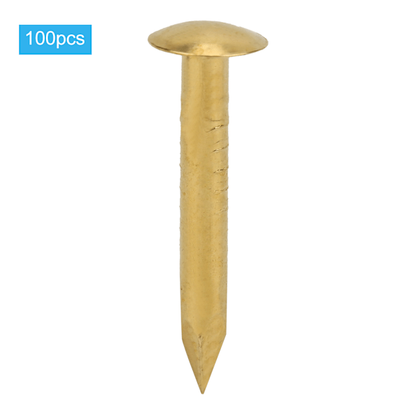 100 st Runt huvud spik Brazen Mässing Vintage DIY Craft Fästelement Installation Tillbehör10 mm Längd