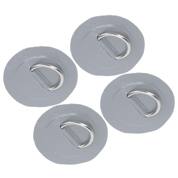 【NX】4 st PVC-lapp elastiskt rep set D-ring lapp bungee cord set rostfritt stål D-ring pad grå