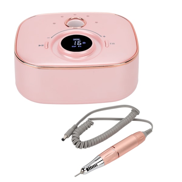 Nagelslipmaskin 35000 RPM LED Lågt ljud Långvarig Uppladdningsbar Bärbar Nagelfilsmaskin i Rose Gold