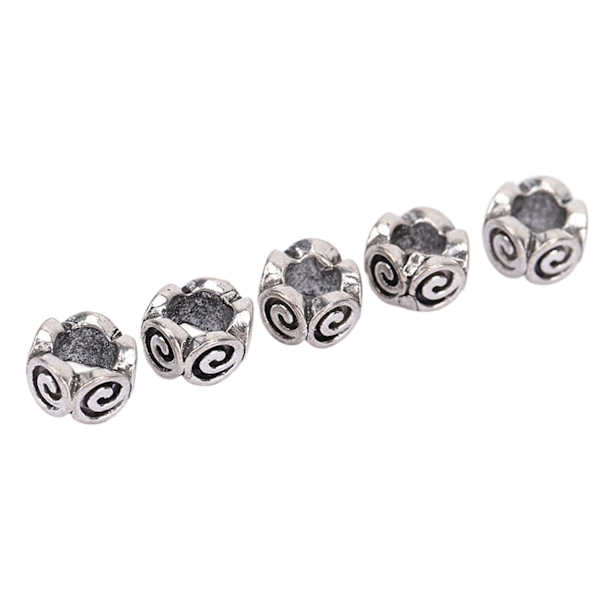 50 st Skäggpärlor Retro Wave Mönster Wheel Beard Beads 9mm Platta Runda Stora Hål Spacer Beads DIY Alloy Beads