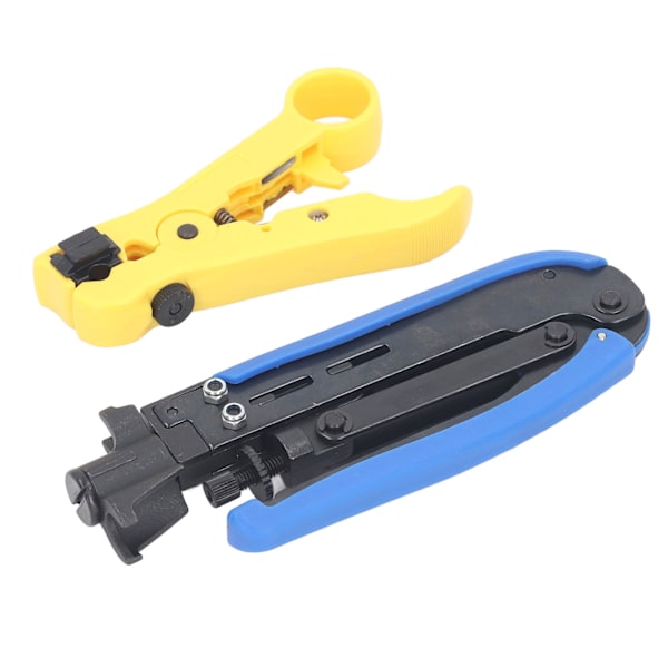 Coax Crimper Tool Kit Justerbar Coaxial Crimper Stripper med 20 st F RG6 kontakter