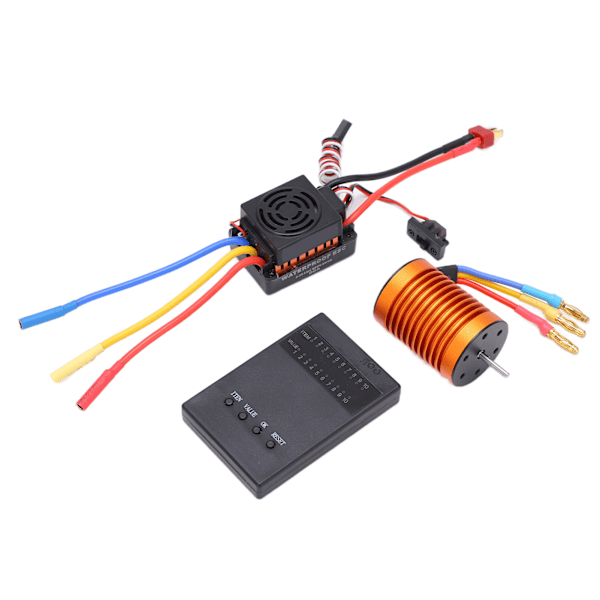 F540 4370KV børsteløs motor sæt med vandtæt 60A ESC og programmeringskort til 1/10 RC-bil