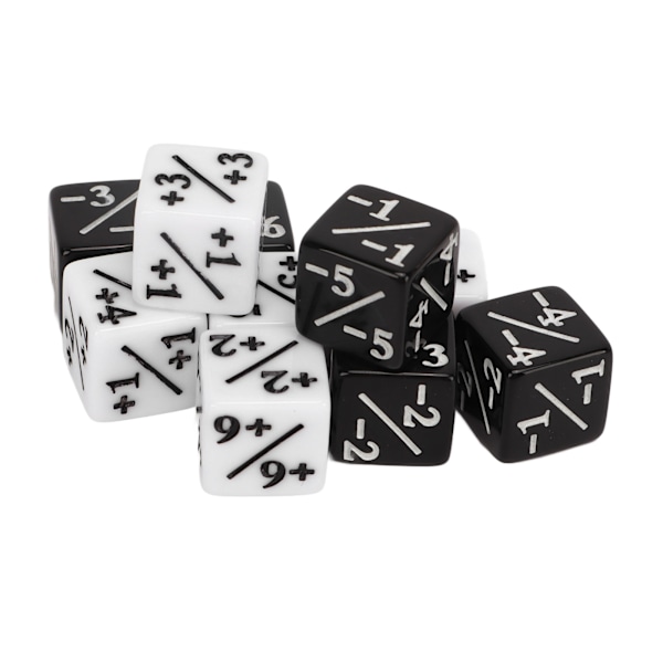 20 kpl 16 mm positiivisia ja negatiivisia noppaa Musta Valkoinen 4-sivuinen noppa laskimeen matematiikan opetukseen