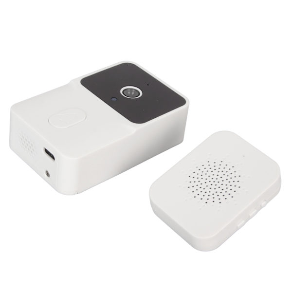 WIFI Video Dørklokke HD 1080P IR Nattesyn Fjernbetjent Visuel Intercom Dørklokke til Hjemmet Hvid