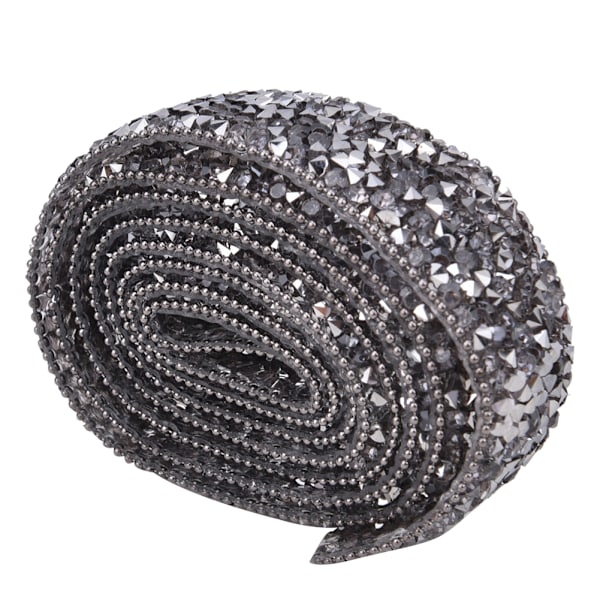 1 Yard Rhinestone Kæde Jern På Harpiks Diamant Bånd Trim Tøj Kjole Sko Dekoration Grå