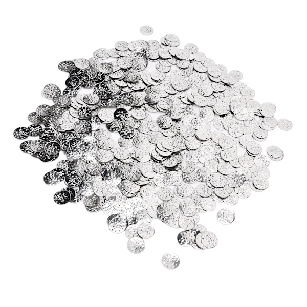 2000st Magdansmynt Utsökta paljetter Hängen Klädtillbehör för DIY-kostym midjekedjor Silver (fågelmynt)