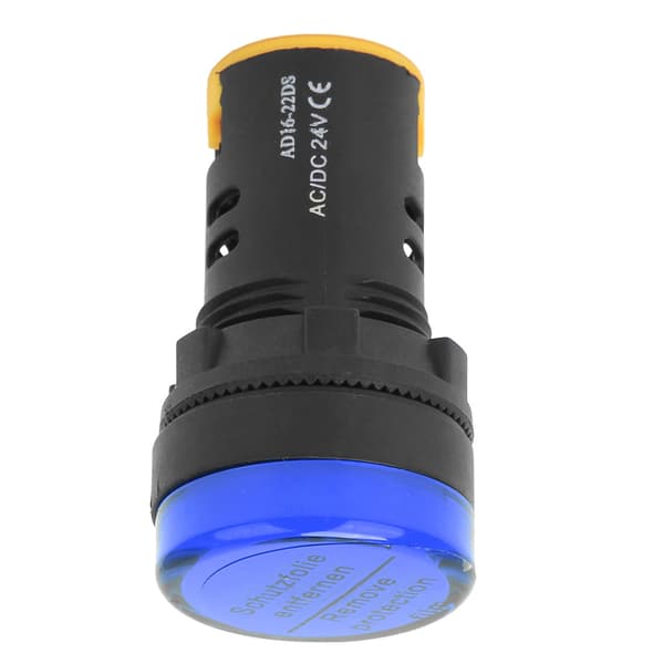 10 stk. BERM LED Strømindikator Lys Halvleder Energibesparende Lampe φ22mm 24V AD16-22d S (Blå)