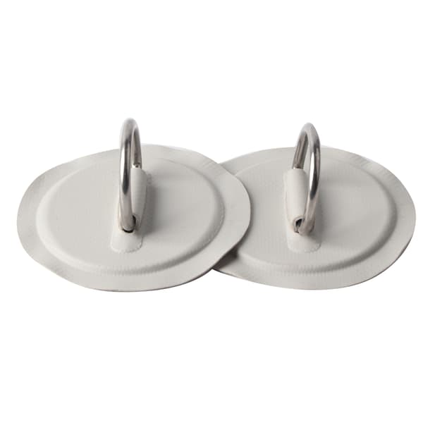 2 st uppblåsbar båtkajak DRing Pad Patch PVC marin rostfritt stål fast spänne (grå)