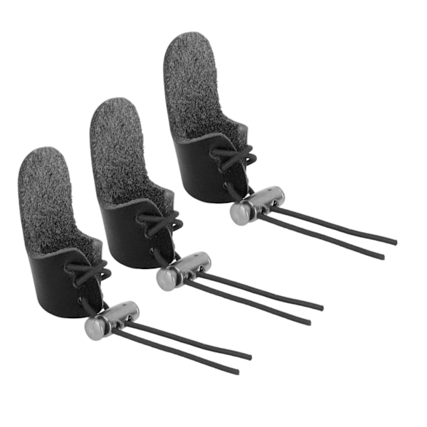 3 stk Bueskydning Tommelfingerhandsker Traditionel Bue og Fingerhandsker Bueskydning Tommelfingerhandsker til Udendørs Skydning Sort