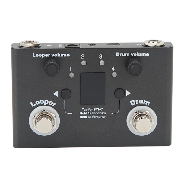 Tromme Looper Pedal 4 Lagringspladser 11 Minutter Optagelsestid Metal Phrase Loop Effektpedal med Tuner