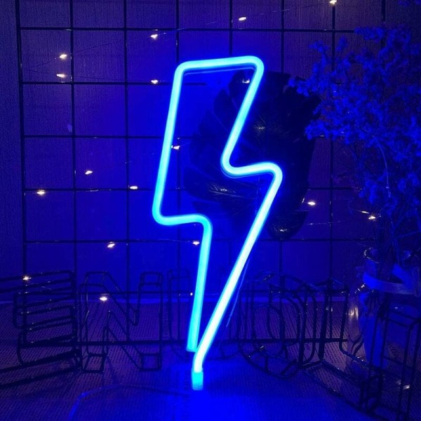 Neonlysblits Neonlys LED-skiltformet lysveggdekor (blå)